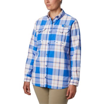 Columbia Overhemd Dames, PFG Super Bahama Long Sleeve Blauw, 76TIWOPGL